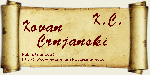 Kovan Crnjanski vizit kartica